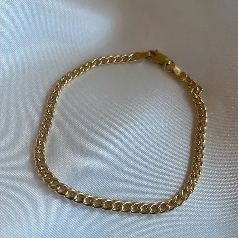 Miami Cuban Trendy real gold 14k bracelet perfect gift size 7.5”